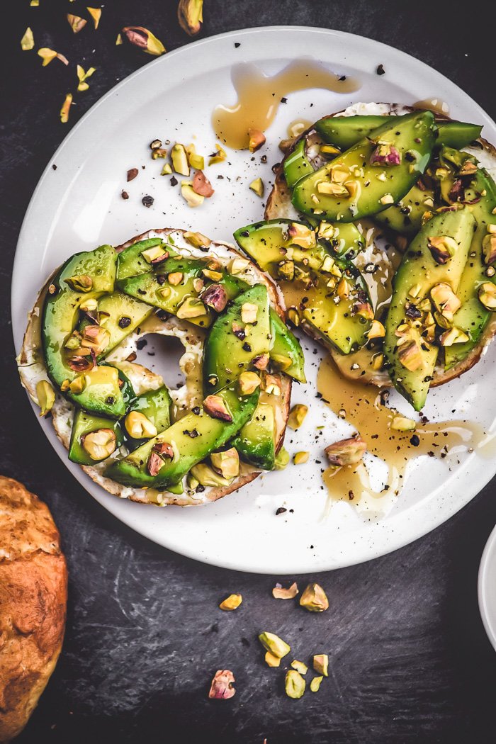 Maple Drizzled Pistachio & Avocado Bagel Toast (Vegan)-4.jpg