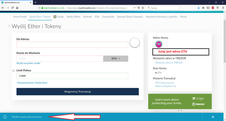 mszybowski.pl - trezor i myetherwallet 5 przydzielony adres ETH.png