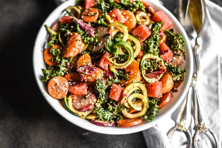 Asian Kale Watermelon Salad + Sesame Peanut Dressing-4.jpg