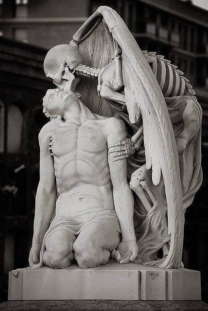 30 Of The World's Most Incredible Sculptures That Took Our Breath Away - Kiss of death, Poblenou Cemetery in Barcelona.jpg