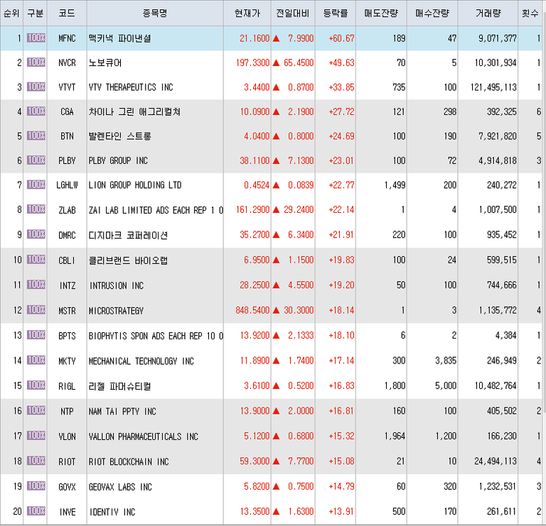 4월13일 미국주식 상승률 TOP 300.png