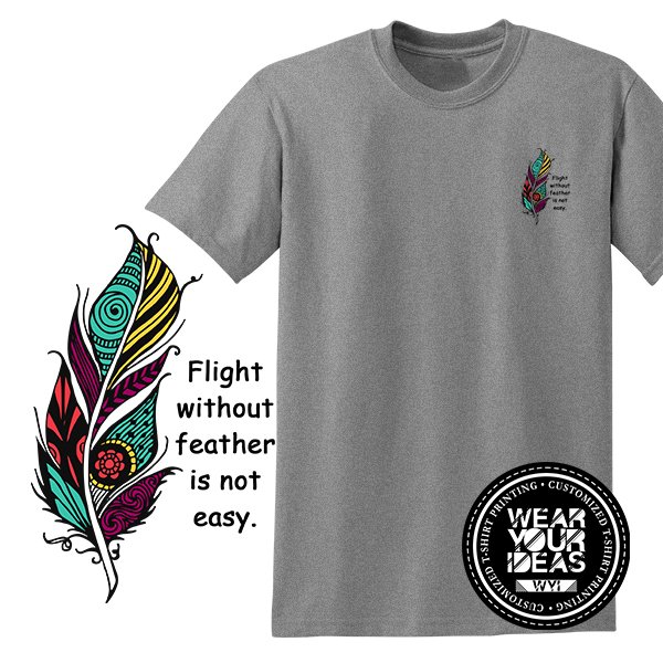 POCKET TEE Feather, Men DTG printing WEAR IDEAS WYI (Gray).jpg