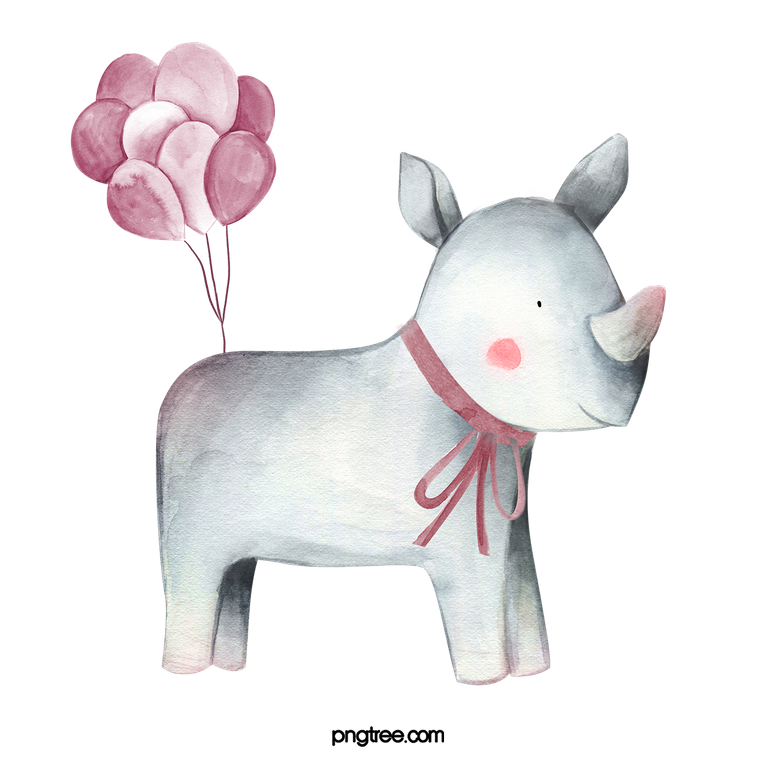 —Pngtree—gray rhinoceros balloon red cute_4973557.png