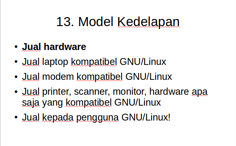 Komersialisasi Free Software itu SAH13