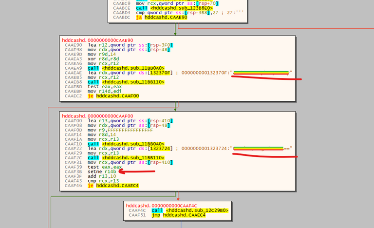 disassembly view: verifying incoming authentication data