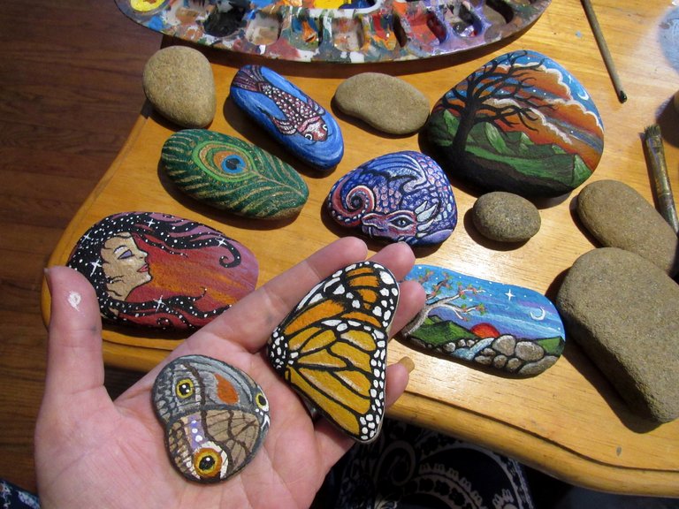 painted rocks butterflies feb 2019.jpg