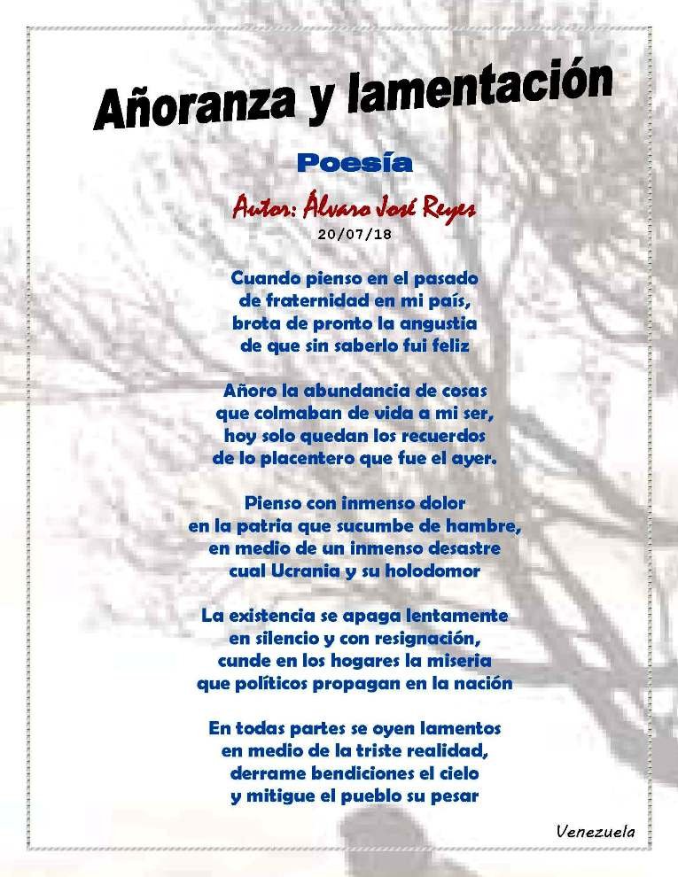 Poesía - Añoranza y lamentación - Autor Álvaro Reyes.jpg