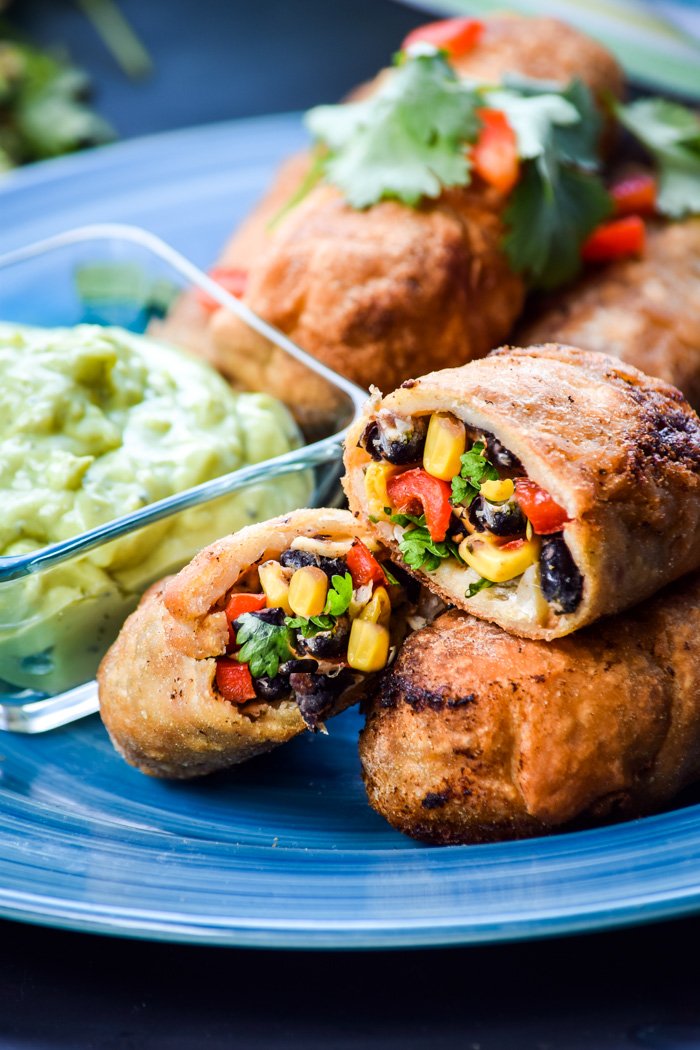 Southwest Egg Rolls and Avocado Ranch Dipping Sauce (Vegan) (2).jpg