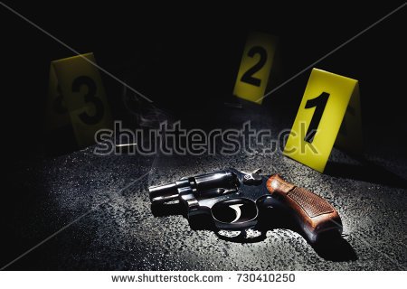 stock-photo-gun-with-smoke-on-the-floor-and-evidence-markers-high-contrast-image-730410250.jpg