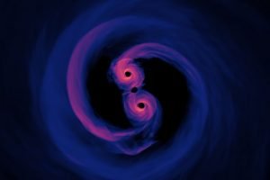 visualization-shows-two-merging-black-holes-whose-great-speed-could-provide-a-boost-to-laser-light-swinging-around-them.-300x200.jpg