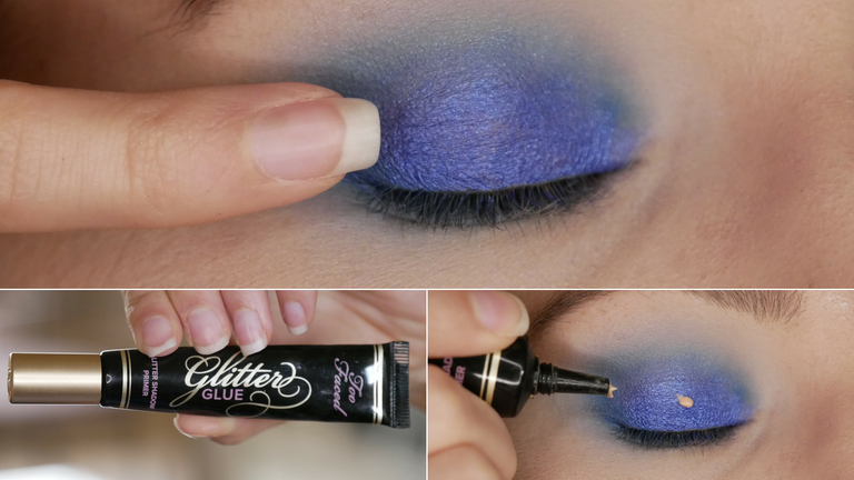 Blue Glitter Makeup-Glitter Glue again-melissavandijkmakeuptutorials.png