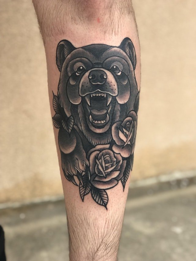 Neo traditional bear by Melanie @ Dark Matter Tattoos, Orange Park, FL.jpg