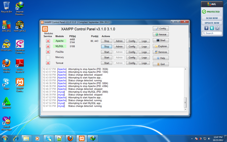 Figure 1. XAMPP control Panel version 3.1.0.png
