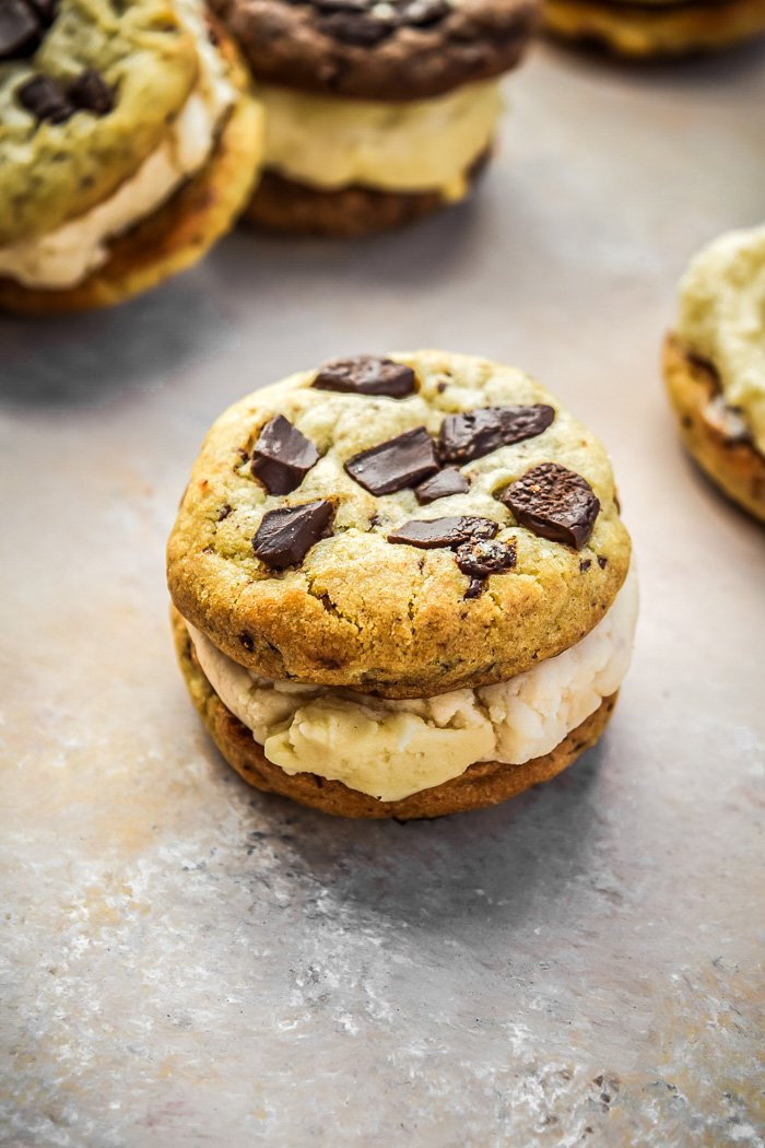 Chocolate Chip Cookie Ice Cream Sandwiches (Vegan)-1.jpg