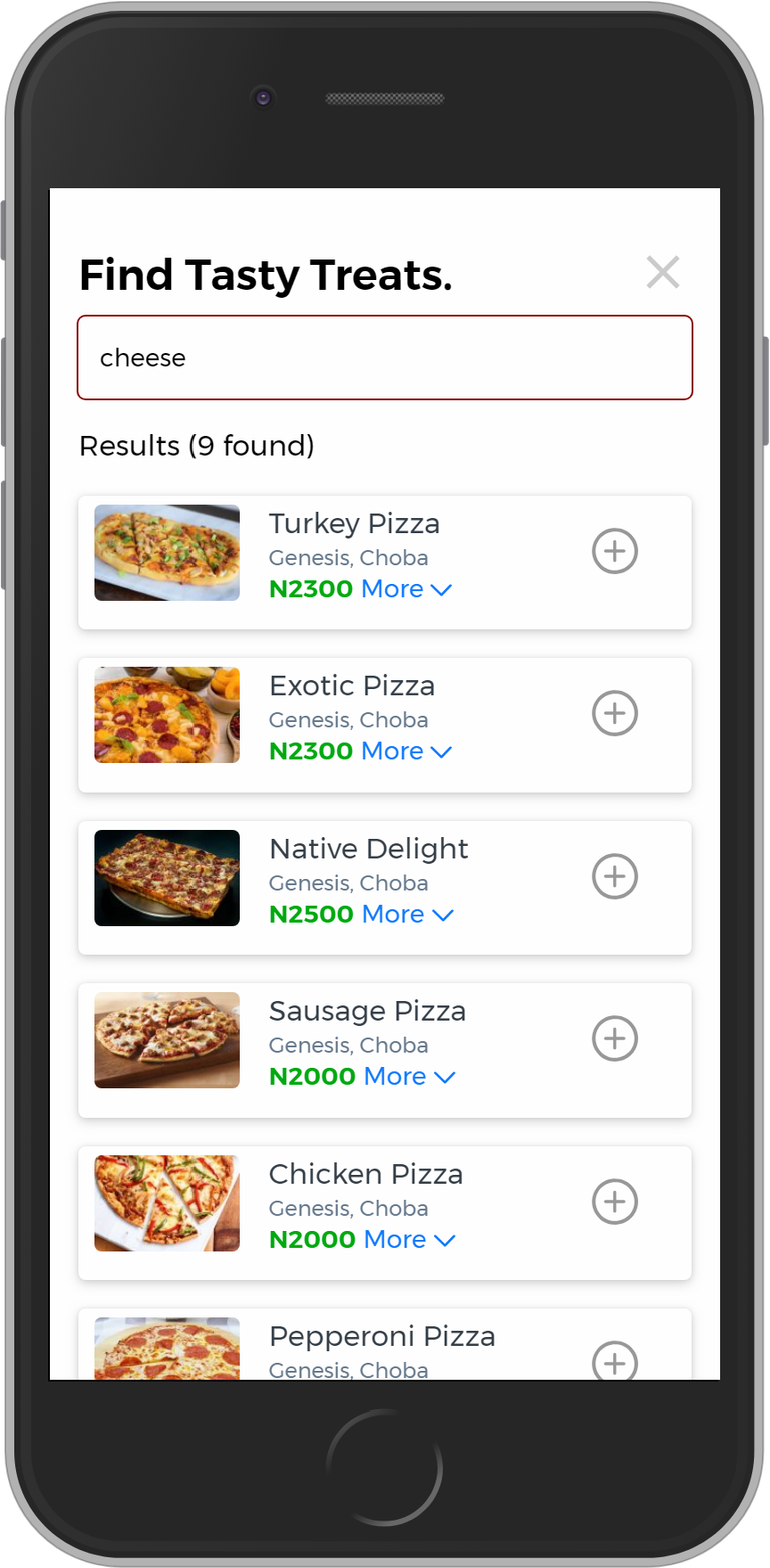 Screenshot of the Search User Feature