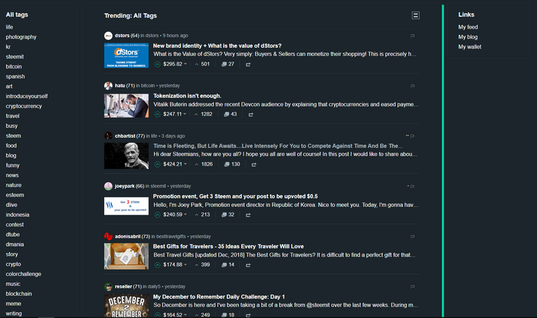 Steemit Trending Page