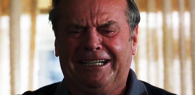 Imagem de Jack Nicholson chorando
