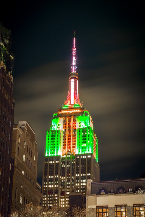 empire state building christmas lights