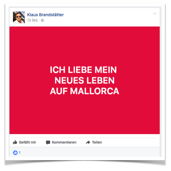 Aktueller Post auf Facebook