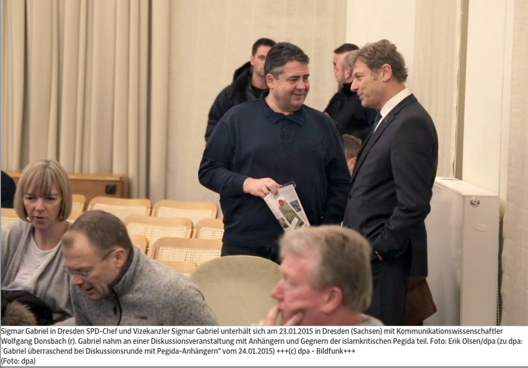 Sigmar Gabriel bei der PEGIDA