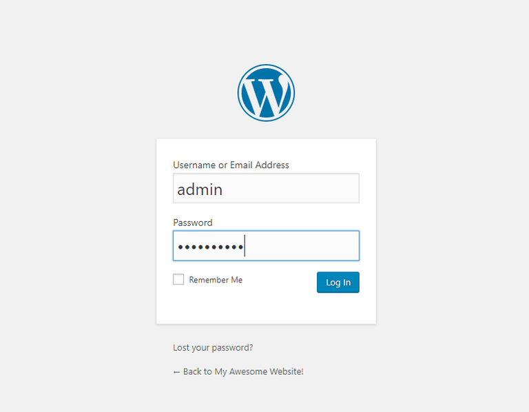 Wordpress Backoffice Login