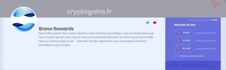 Dons avec Brave