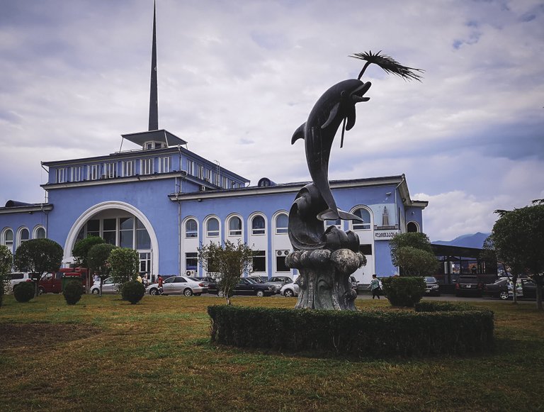 Dolphin statue in Batumi City, Georgia