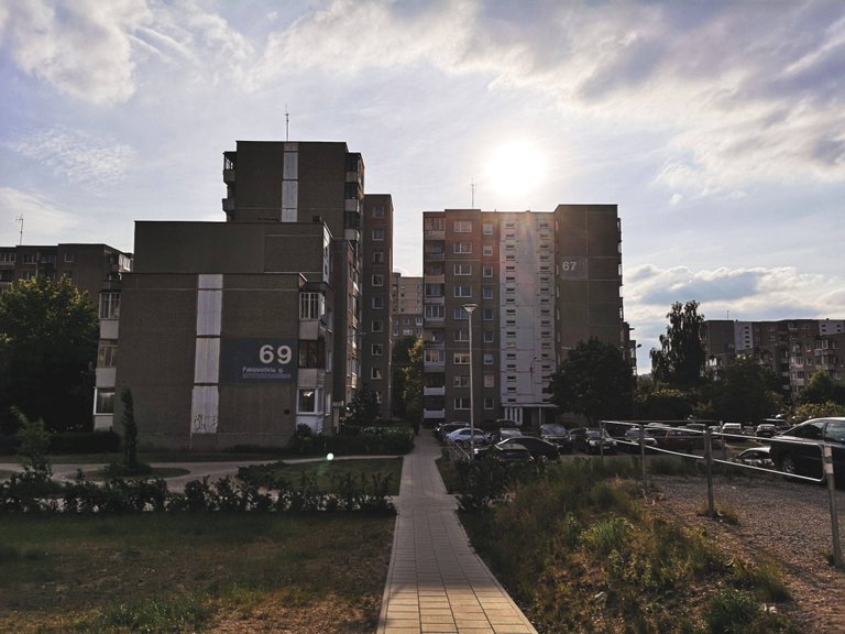 Soviet Brutalist buldings in Fabijoniškės, Vilnius