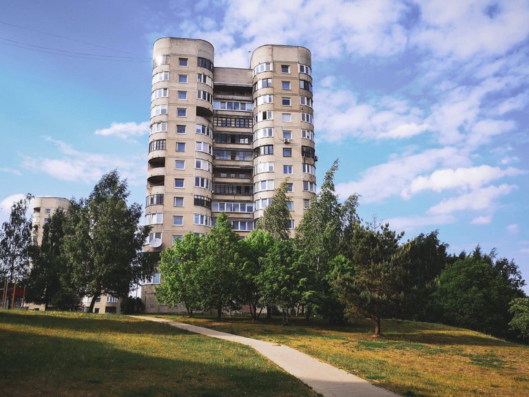 Soviet Brutalist bulding in Fabijoniškės, Vilnius