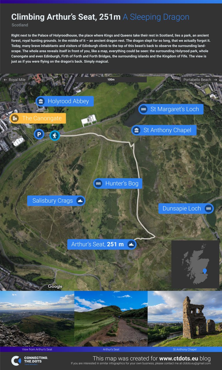 Climbing Arthur's Seat Map