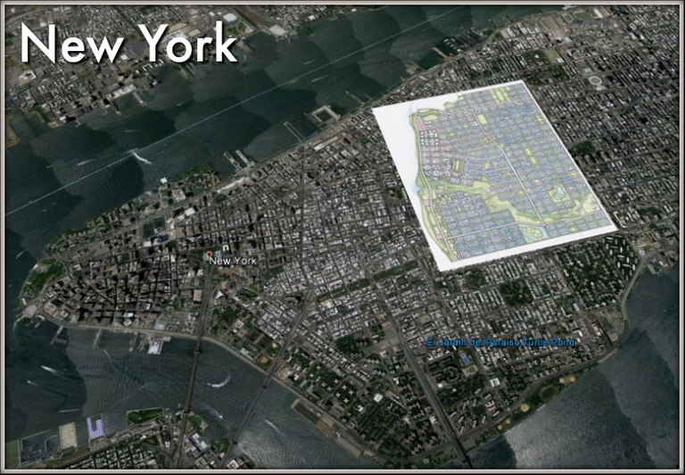 Size comparison between "New Port" and Manhattan New York