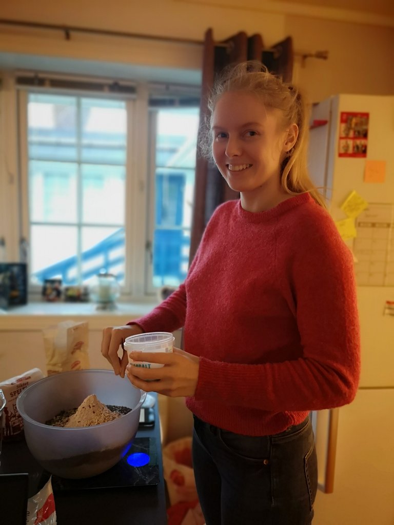 Cooking home-made bread 