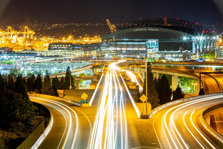 amazing seattle night photo long exposure of highway