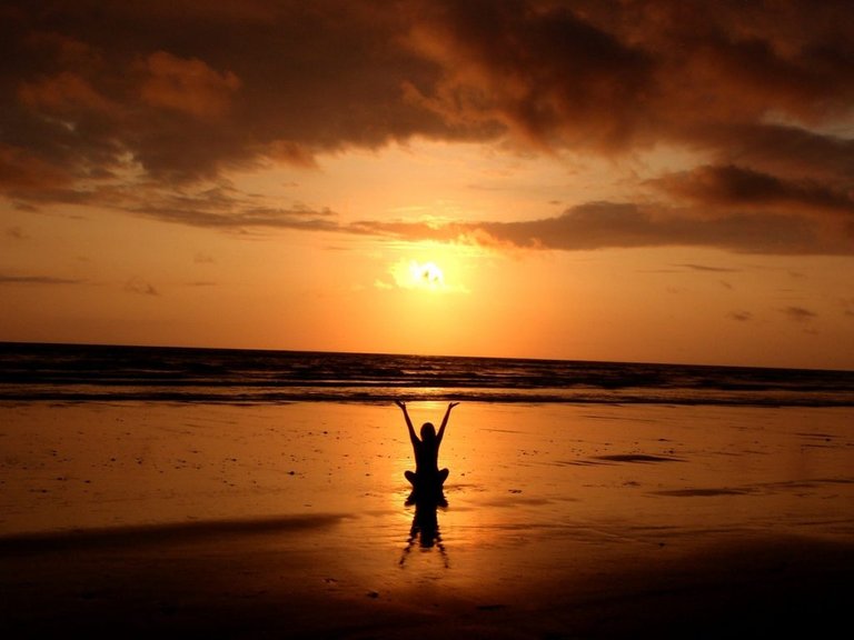 Meditation on a beach - almost perfect