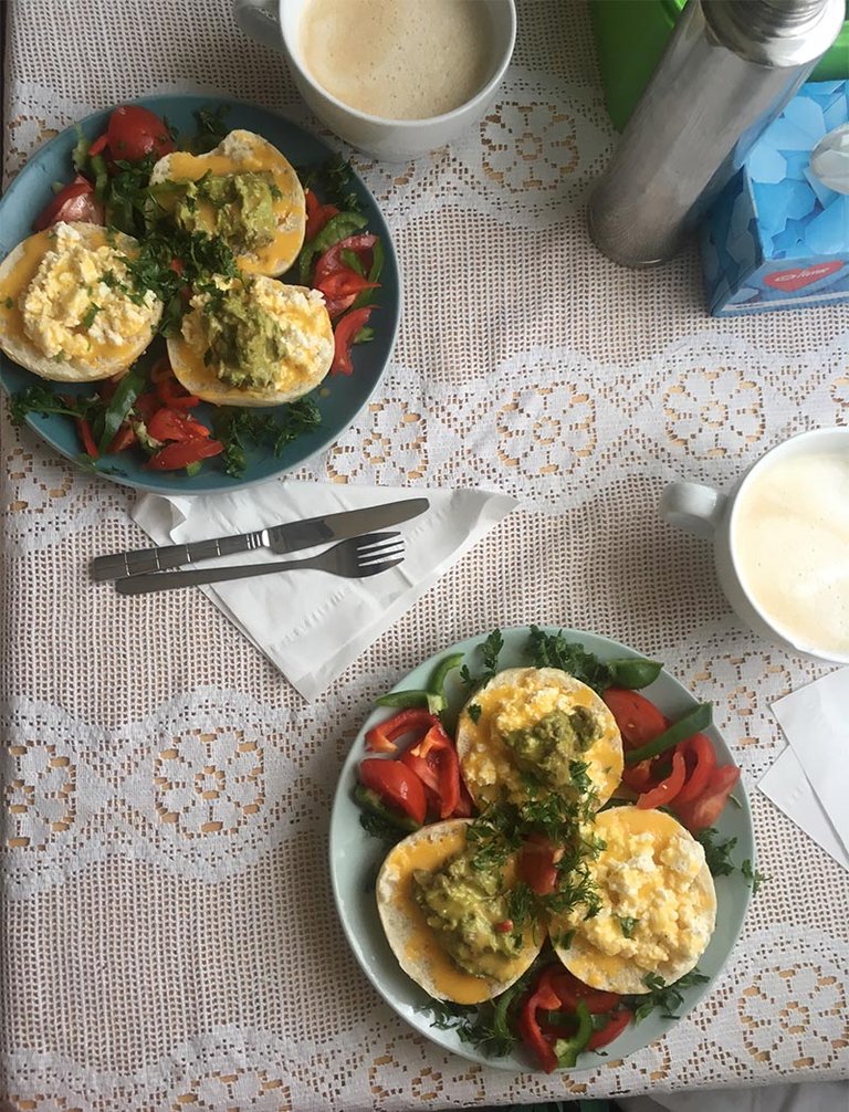 Our typical Saturday breakfast in Krakow