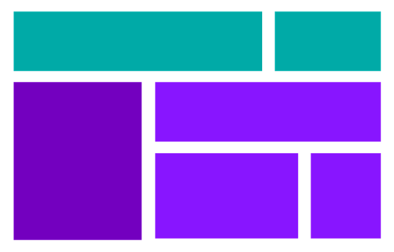 Example of flexbox vs grid layout - demonstrating rows and columns