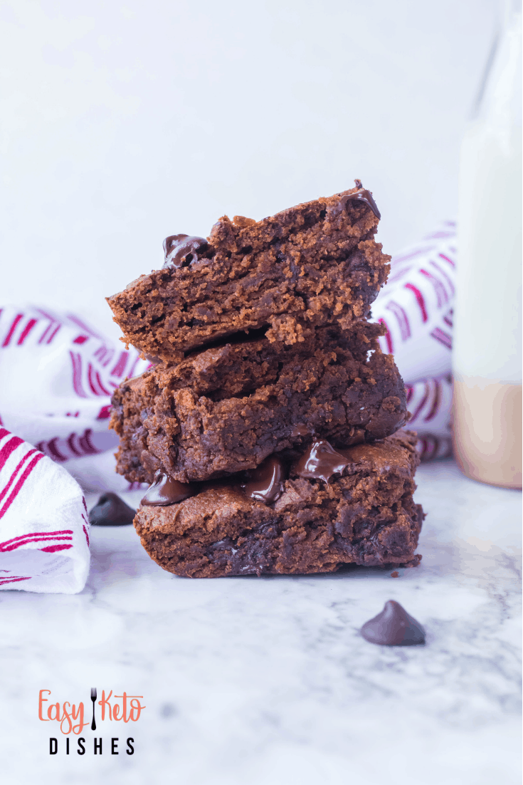 3 low carb pumpkin brownies stacked