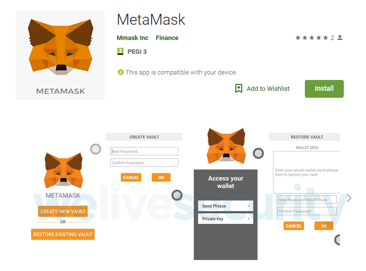 aplicación de MetaMask