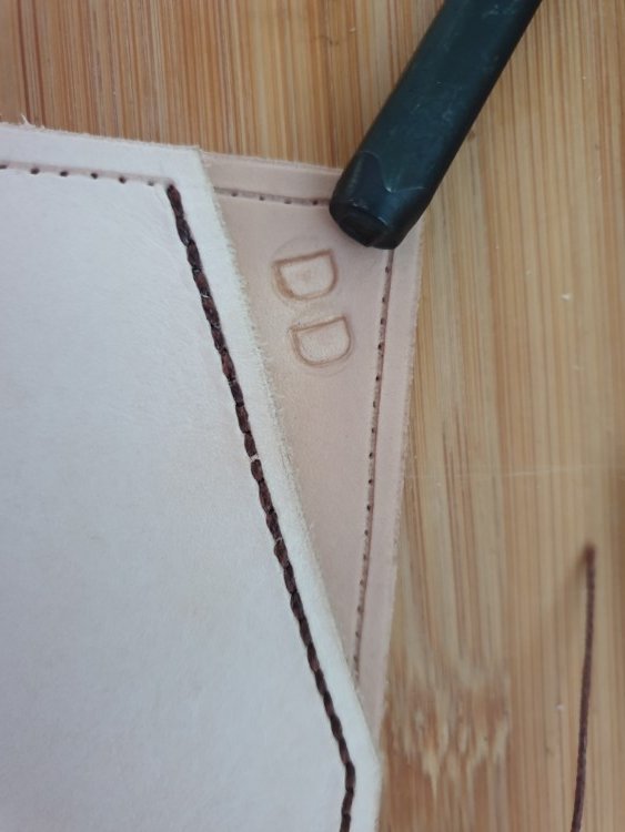 leather craft stamping initials 