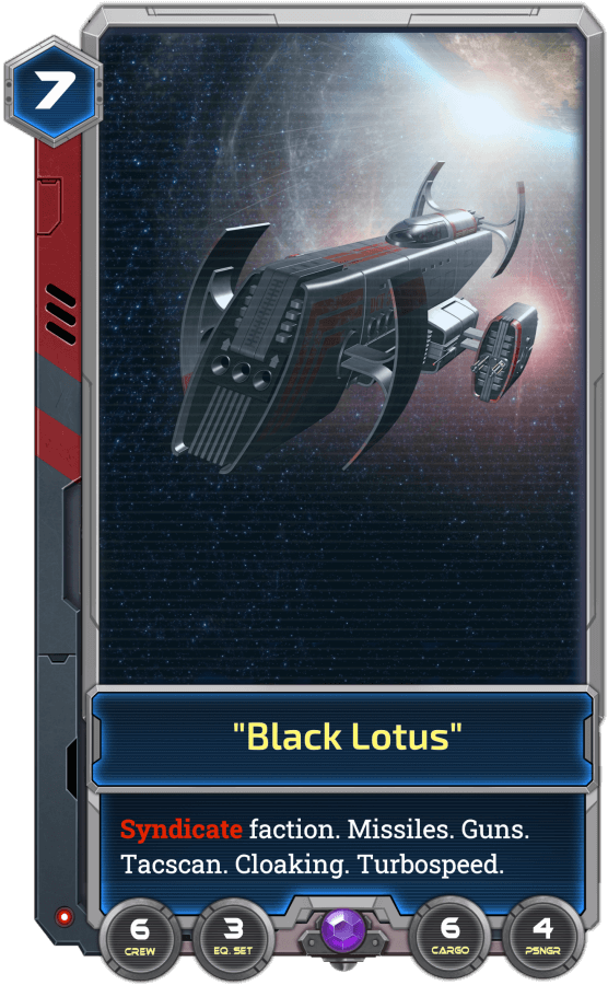 The Black Lotus is a Syndicate ship with a lot of stealth, which will come quite handy in future phases!