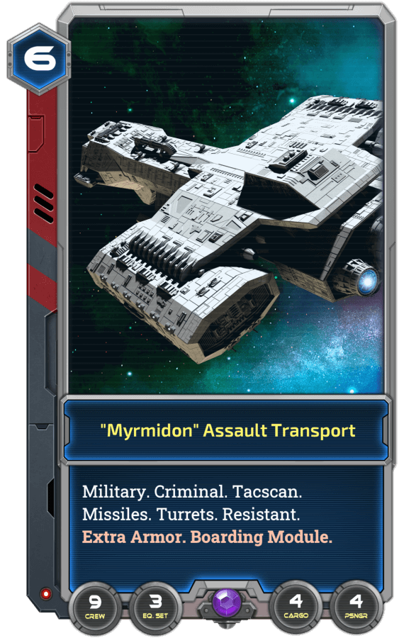 The Myrmidon has an impressive armor, and this will be useful even when landing (or crashing).