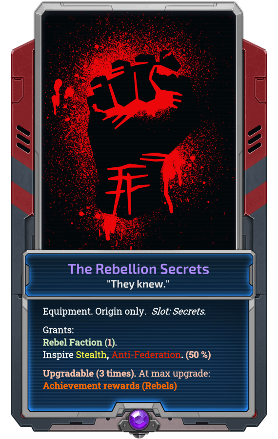 This card does not display the rebel faction as it "grants it", so does not "need it", but it will be affiliated with Rebels.