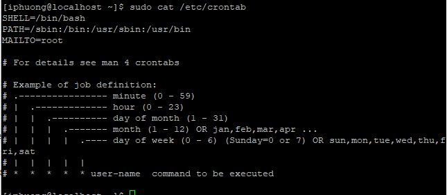 configure crontab