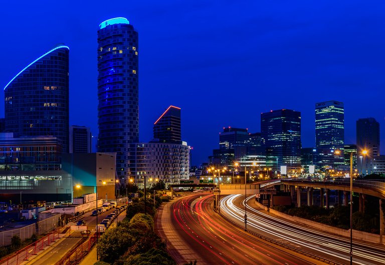 Dockland Light Trails - Morning Blue Hour