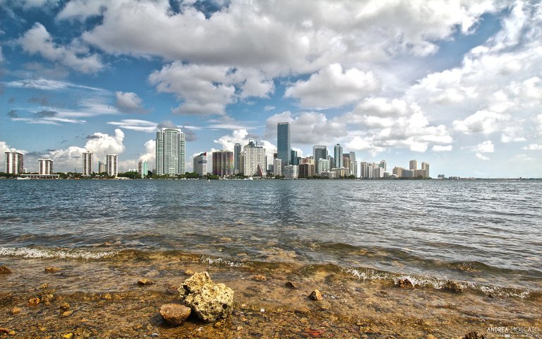 Miami Skyline View From Key Biscayne - Florida