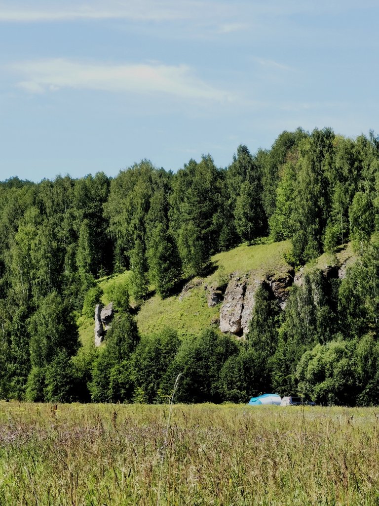 This is the opposite bank of the river.