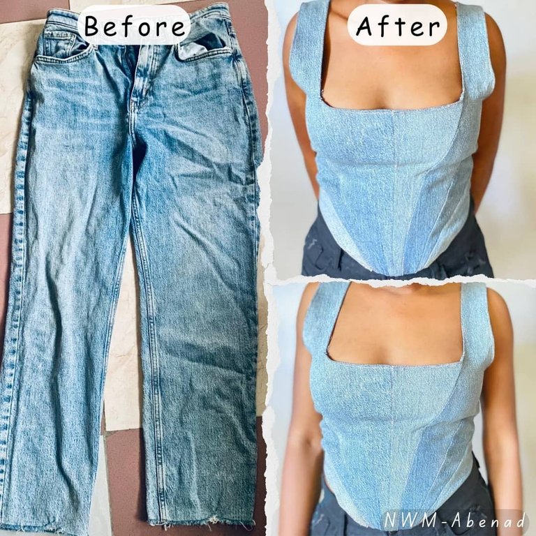 Upcycling An Old Jeans Into A Corset Top