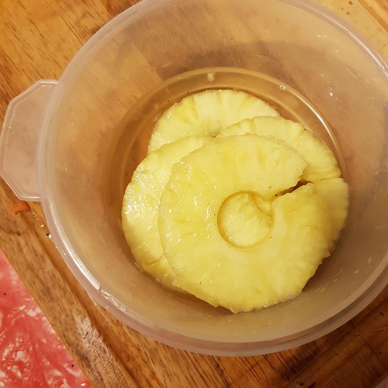 *Marinating the pineapple*