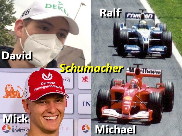 DOS pilotos de apellido Schumacher en la Fórmula 1 Michael Ralf Mick David.jpg
