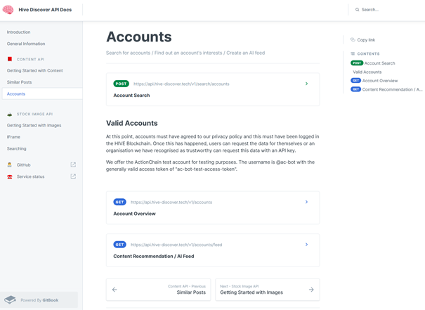 Content API - AI Feed & Account Overview Page